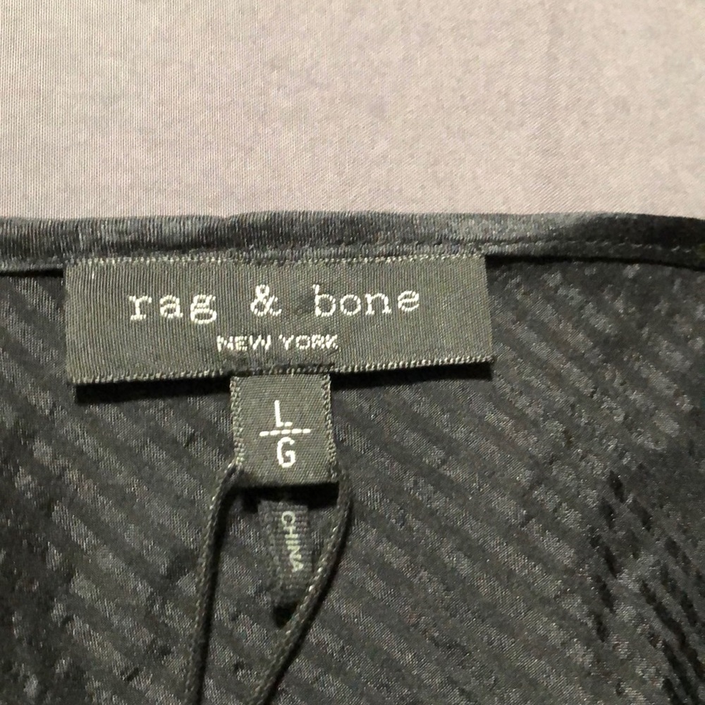 NWT $495 rag & bone black silk Hugo tank dress l - Picture 9 of 11